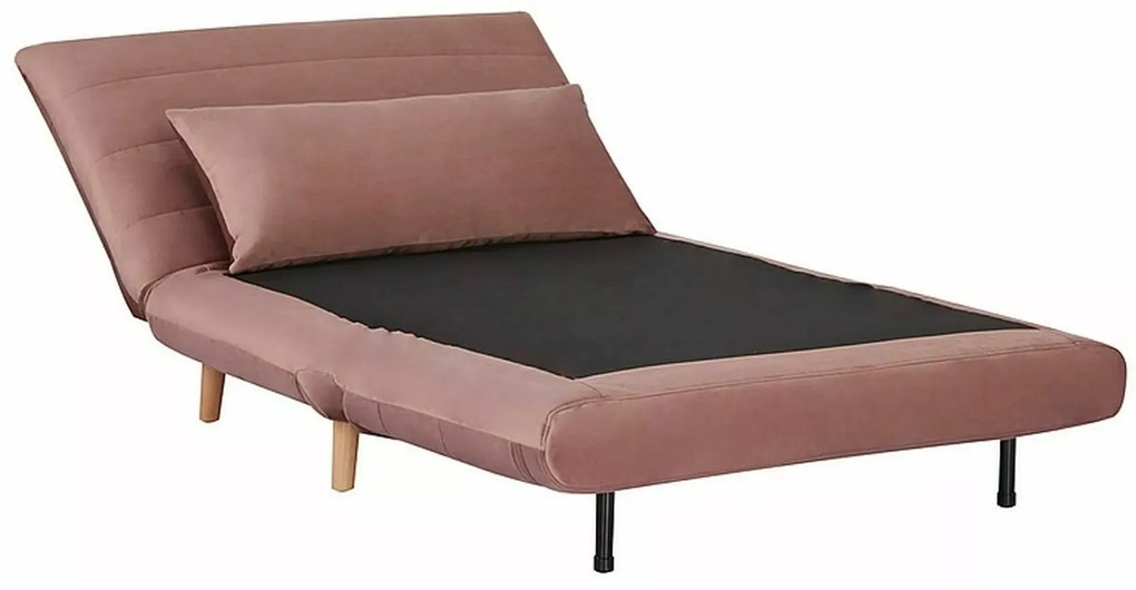 Rózsaszín kinyitható fotel SPIKE VELVET