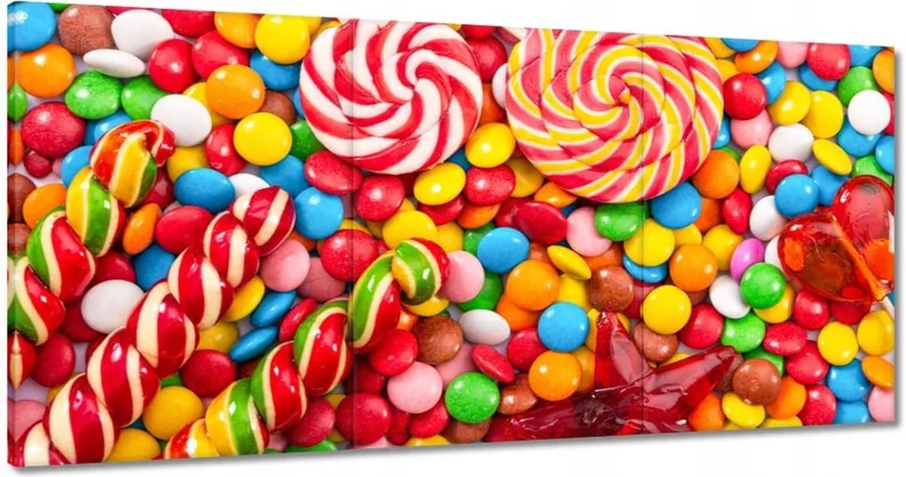 Vászonkép 60x30 Nyalókák drazsé cukorka Édesség