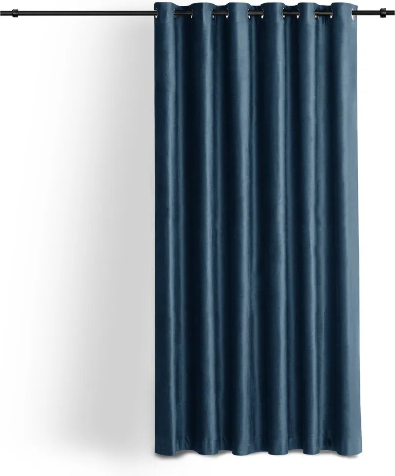 Kék bársony dimout (részleges sötétítő) függöny 530x225 cm Velto – Filumi