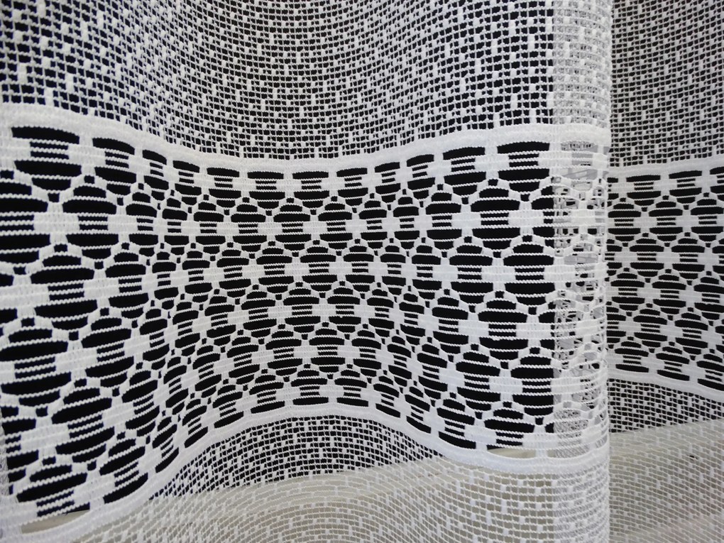 Mg Függöny háló Mintás 41004 Fehér 250cm 0,5mb