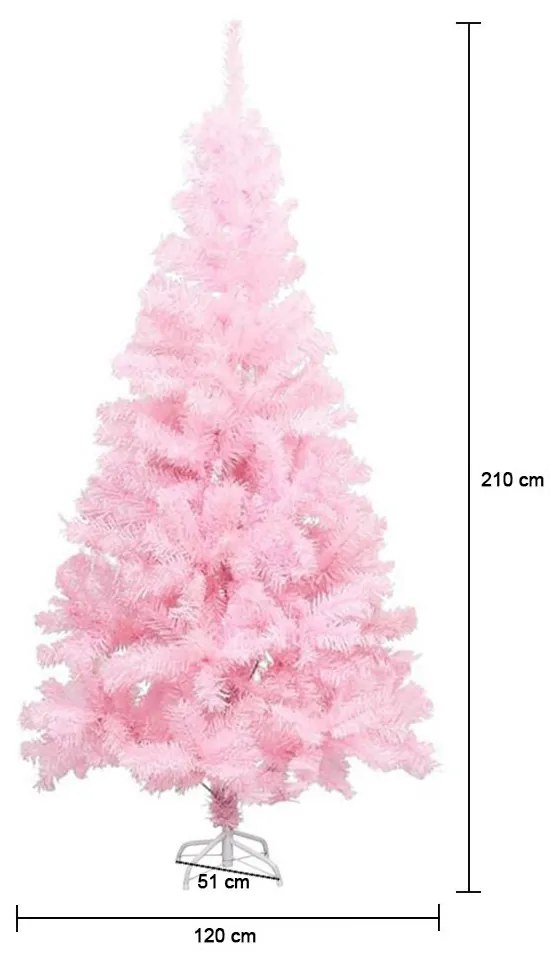 Rózsaszín műfenyő - több méretben-210 cm-es