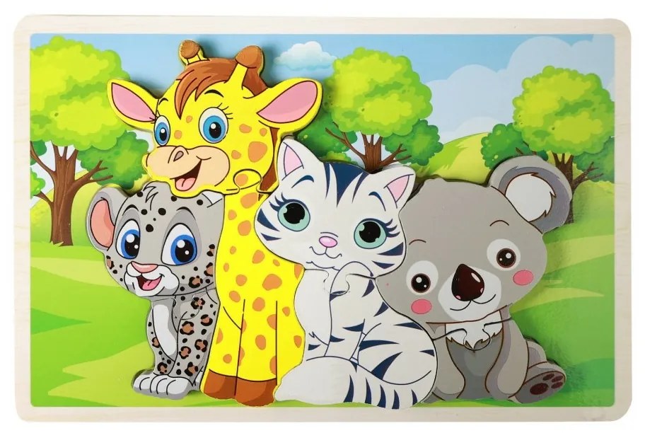 Rappa fa puzzle állatok, 8 darab