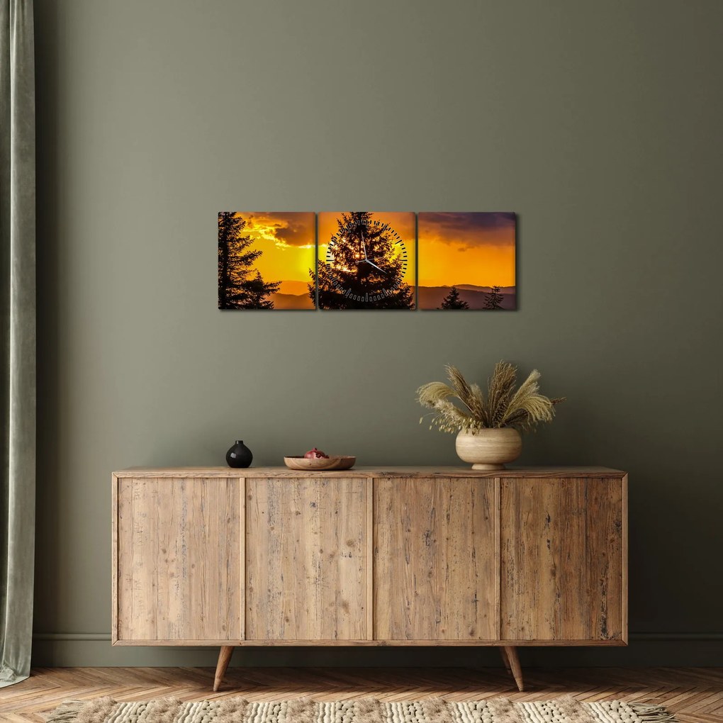 Kép - tűlevelűek (órával) (90x30 cm)