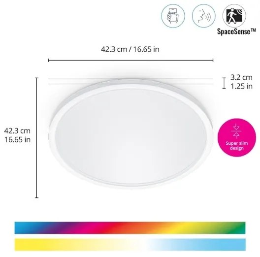 WiZ - LED RGB állítható fényű SUPERSLIM mennyezeti lámpa LED/22W/230V Wi-Fi fehé