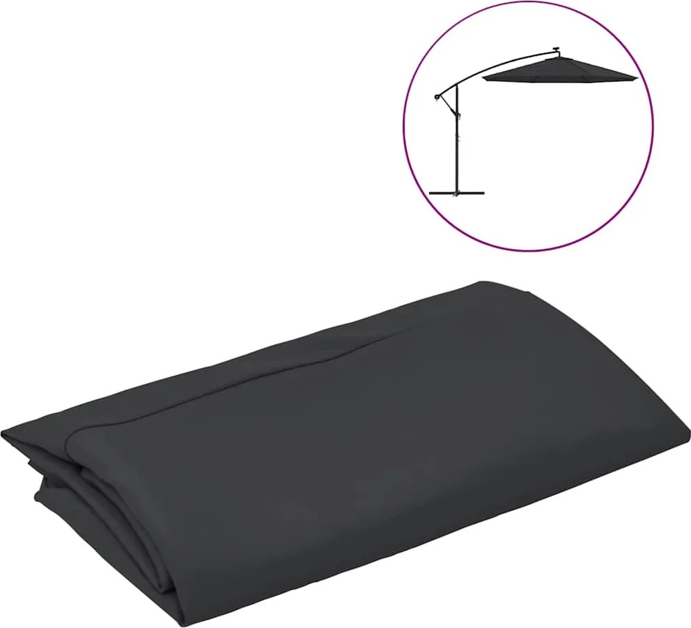 vidaXL fekete konzolos napernyőponyva 350 cm
