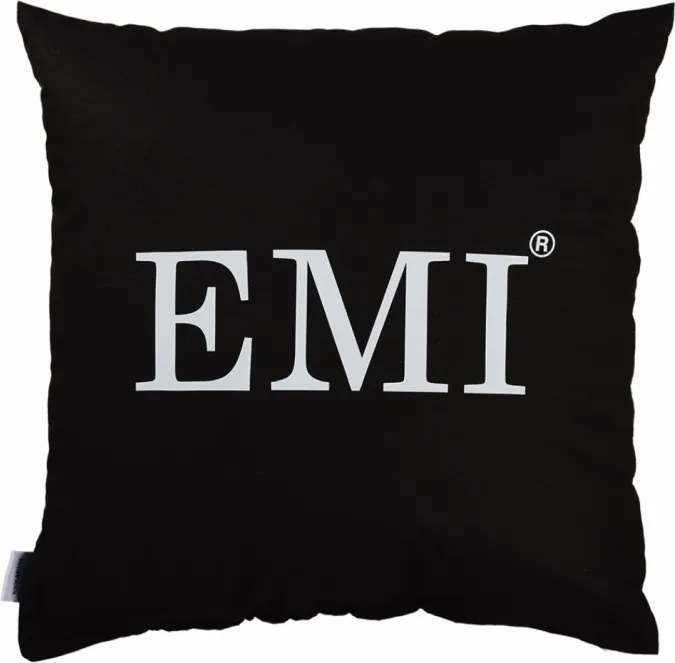 EMI fekete párna nyomtatott mintával 40x40 cm