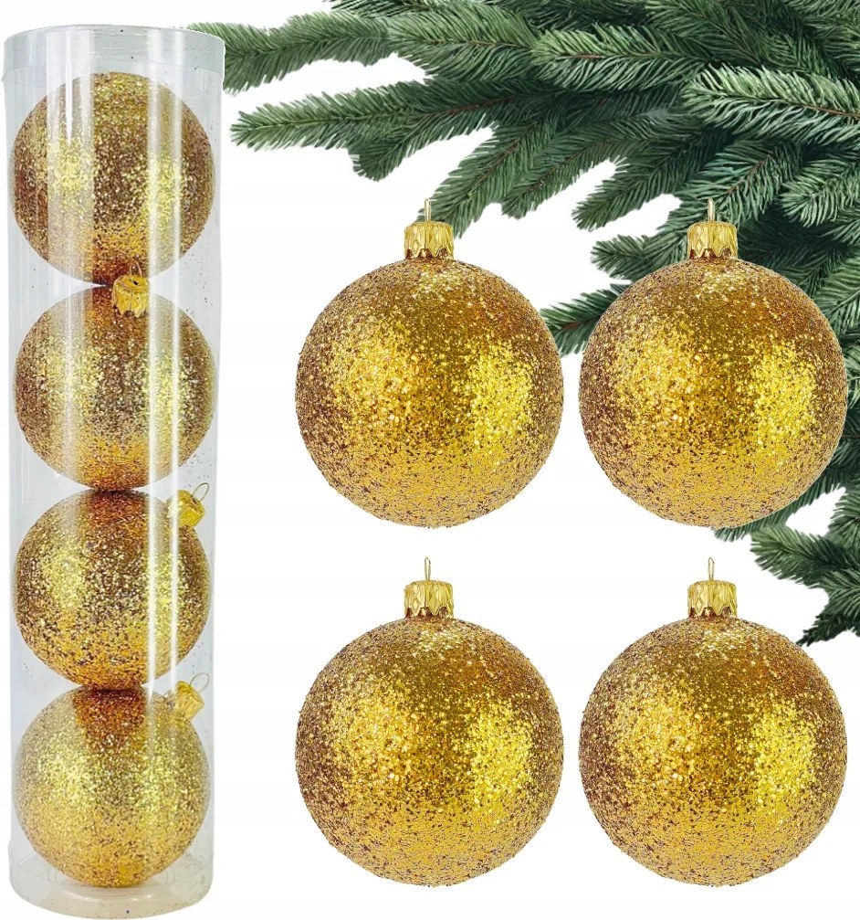 Arany Karácsonyfa Bombák Csillogó műanyag Buborékok a karácsonyfára Bomba szett