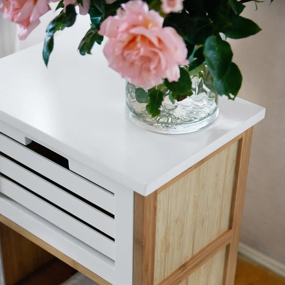 WHITE SANDS polc, 3 fiókkal 45x30x85cm