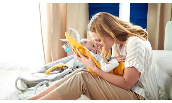 KINDERKRAFT - Baba vibrációs ringató dallammal FELIO 2 sárga