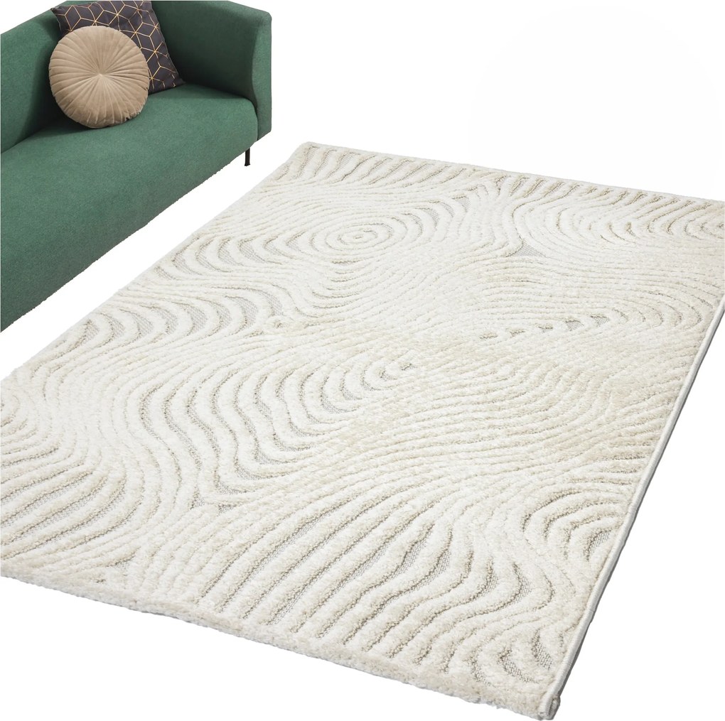 Szobaszőnyeg 120x170CM Boho Kétszintes 3D Divatos Világos Dekoratív