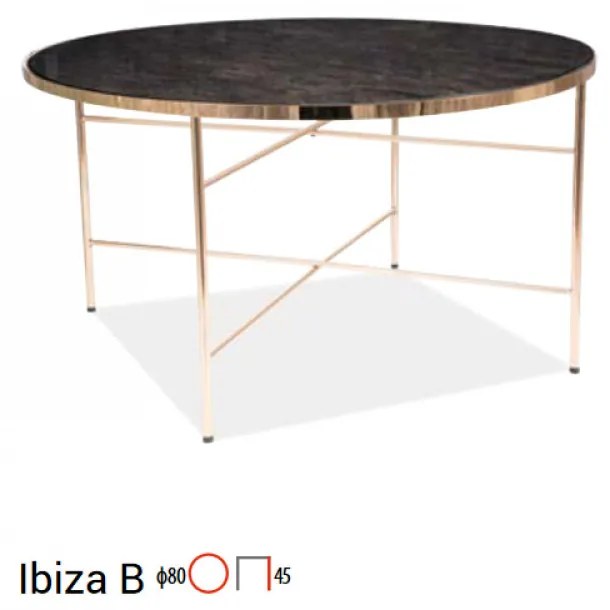 Ibiza B dohányzóasztal 80cm Márvány - Arany