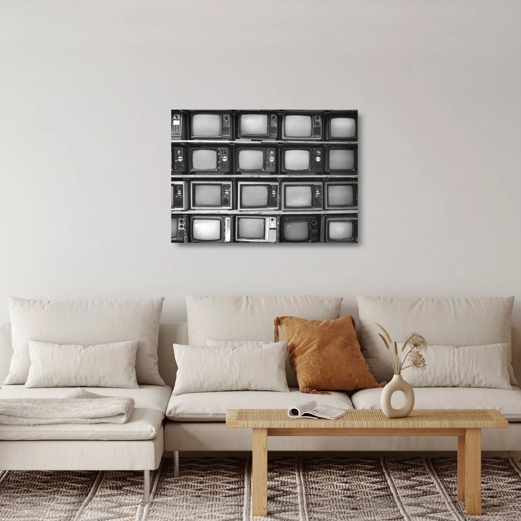 Üveg kép - Retro TV (70x50 cm)