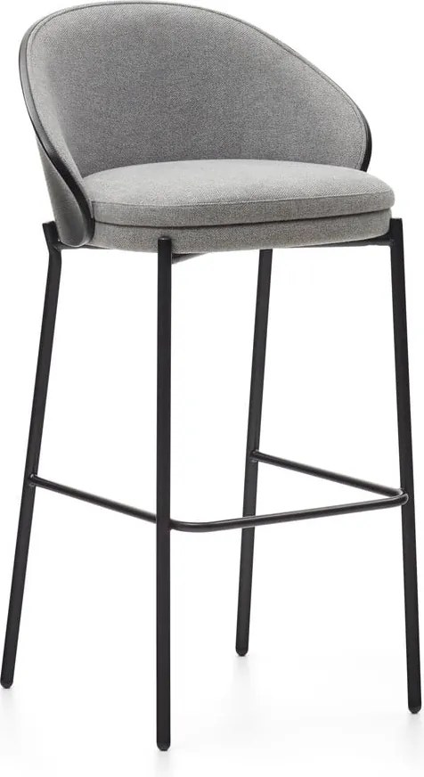 Fekete-szürke bárszék (ülésmagasság 77 cm) Eamy – Kave Home