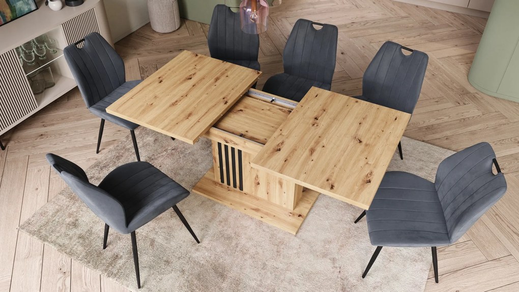 Mazzoni LEONEL Artisan Tölgy - MODERN 180 cm-re BŐVÍTHETŐ ASZTAL!