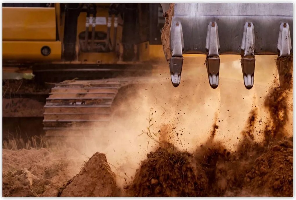 Poszterek 120x80 Kotrógép kanál földdel