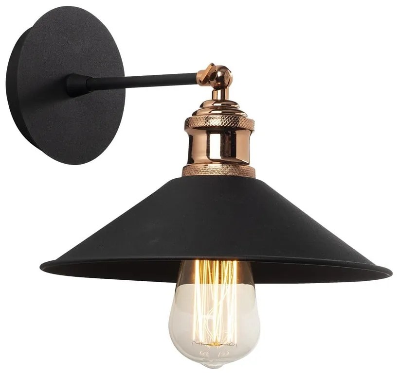 Fekete fali lámpa ø 24 cm Berceste – Opviq lights