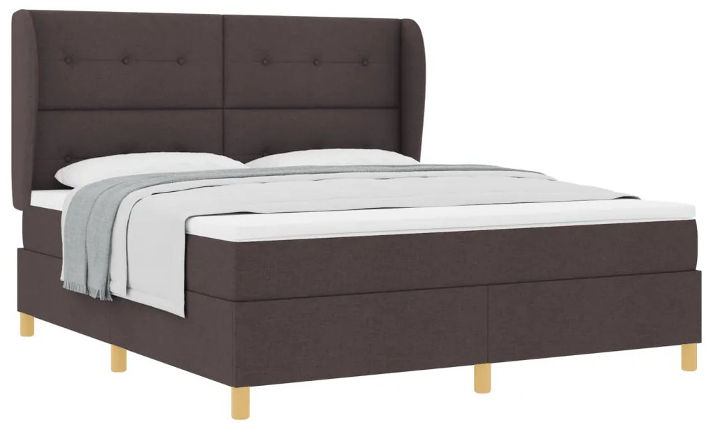 Boxspring Ágy Matrac Kávébarna 180x200 cm Szövet