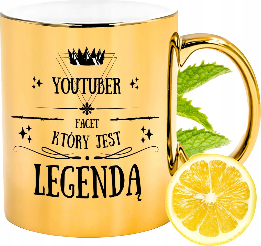 Arany csillogó bögre Youtubernek Ajándék Nyomtatott Fotóval