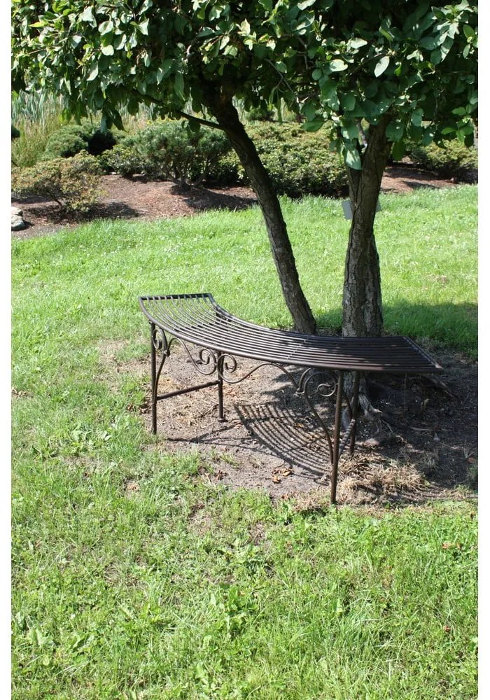 Fekete-sötétbarna fém kerti pad Fuego – Garden Pleasure
