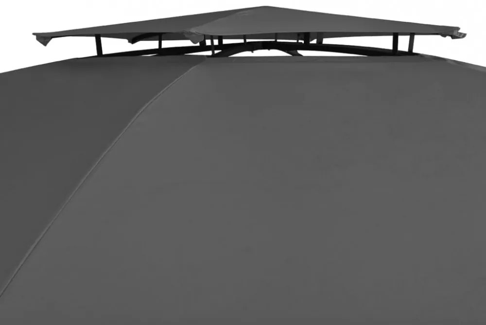 hatszögű kerti pavilon függönnyel 360 x 265 cm