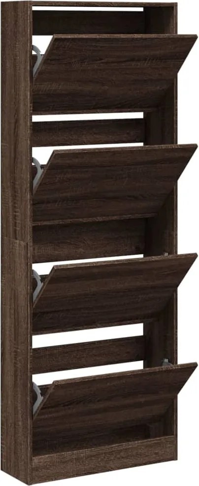 vidaXL barna tölgyszínű szerelt fa cipőszekrény 60 x 21 x 163,5 cm