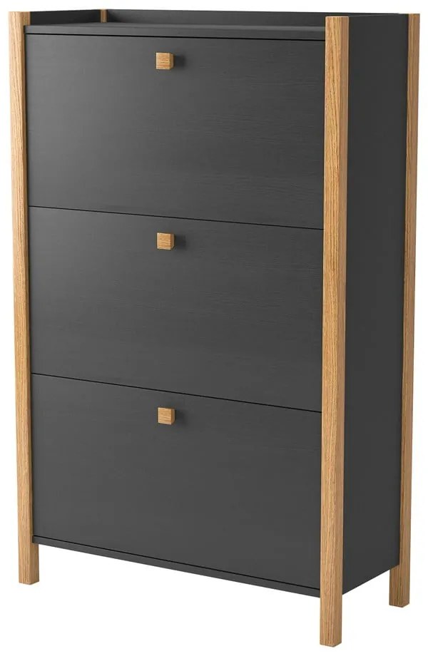 Bode sötétszürke cipősszekrény, három fiókkal - Woodman