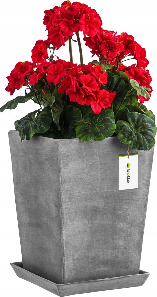 Kerámia kaspó 21,5x29 cm matt állvány Szürke Fedő Magas belső