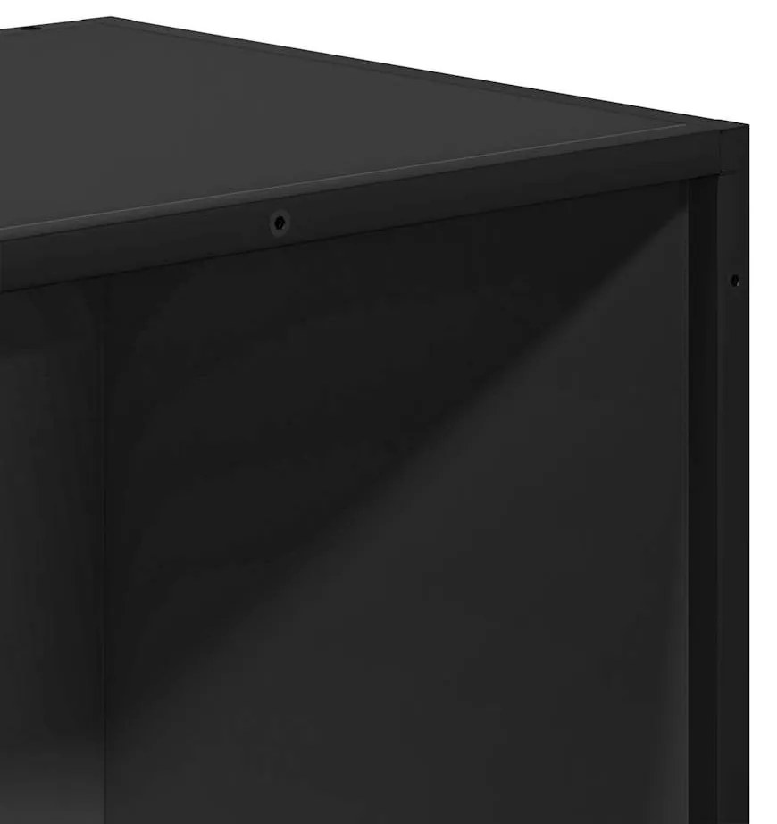 fekete szerelt fa könyvszekrény 65,5x33x107,5 cm