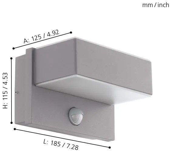 Eglo 97159 - LED érzékelős kültéri fali lámpa AZZINANO 2xLED/5,6W/230V