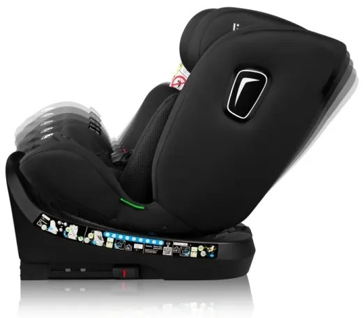 Lionelo - Forgatható autós gyerekülés bázissal BRAVE i-Size 40-150 cm fekete karbon