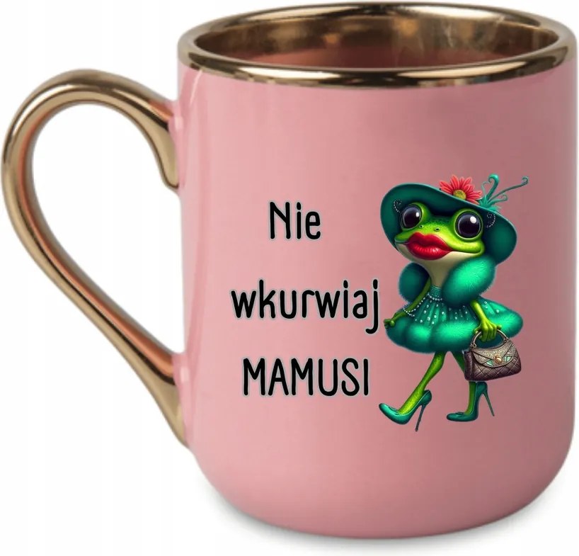 Elegáns bögre "Ne idegesítsd fel anyát" +Béka 330 Rózsaszín