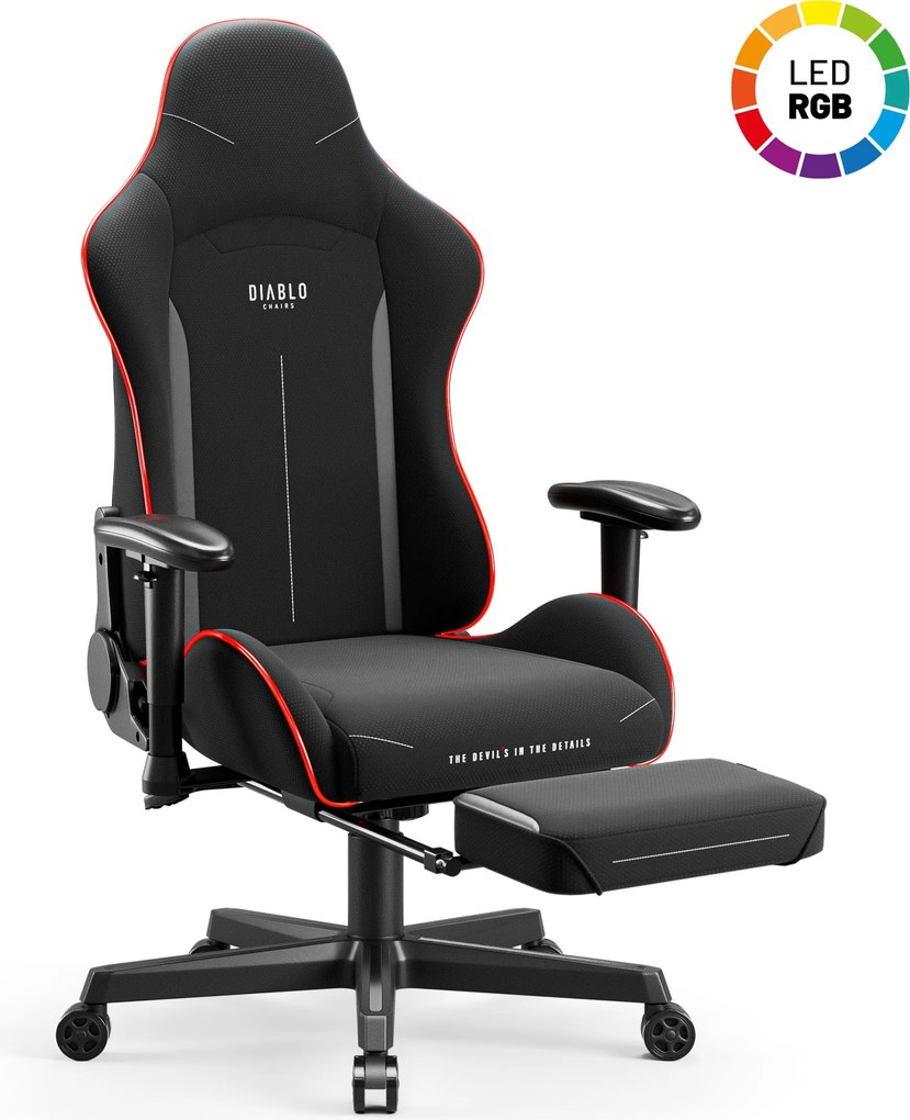 Gamer szék LED RGB fekete: Diablo X-Starter