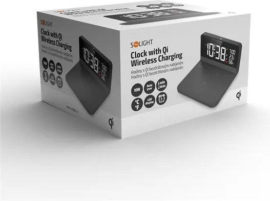 Ébresztőóra - Solight CA06 - Qi vezetékmentes töltéssel