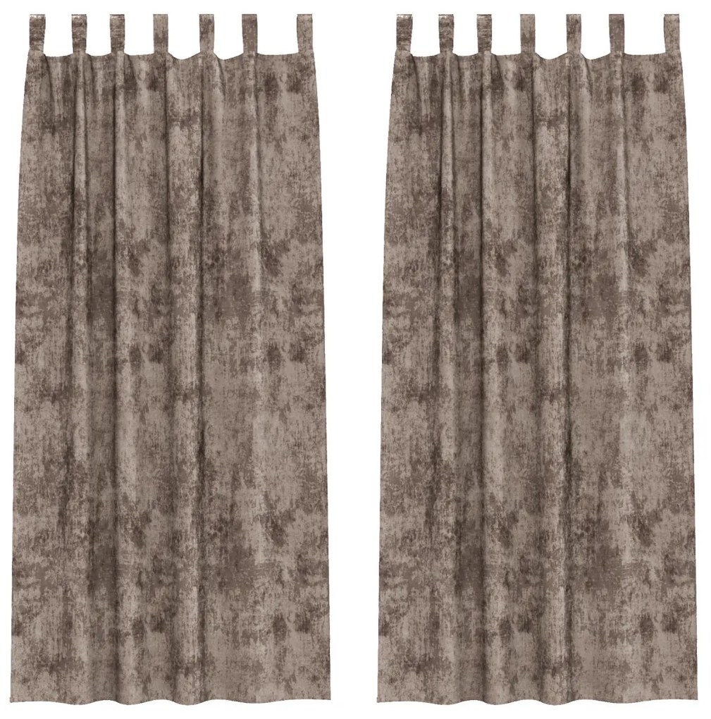 Velúr Függönyök 2 db Füllel Kávé 225x140 cm