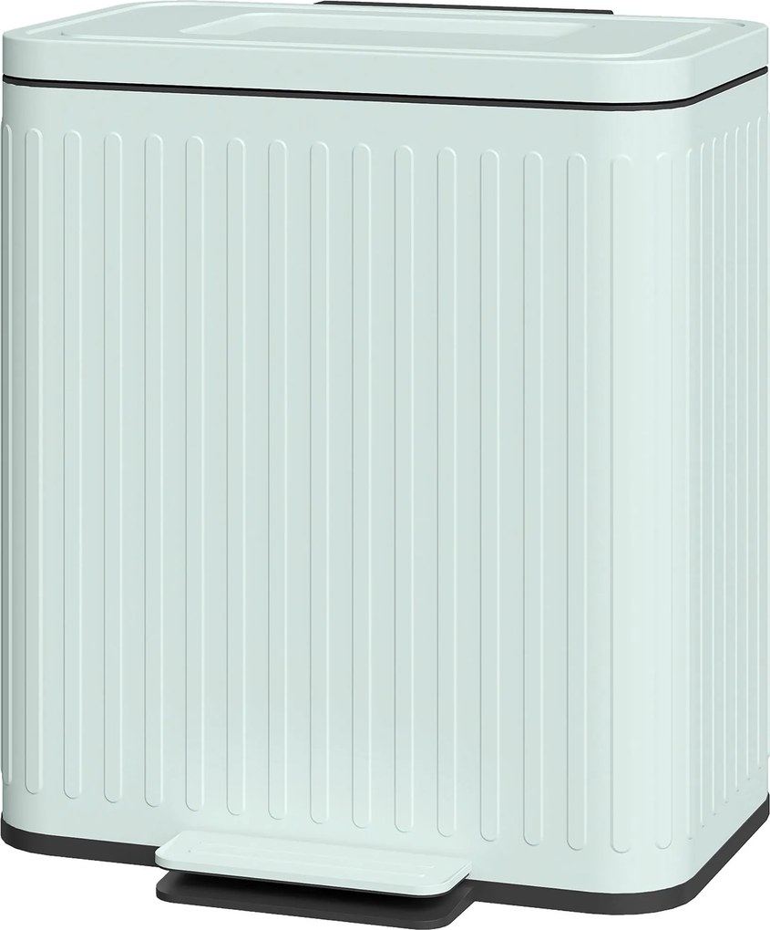 HOMCOM 40 l kétrekeszes lábtaposós szemetes – 2 x 20 l, puha záródás, nyitva tartás, kivehető belsők – zöld | Aosom