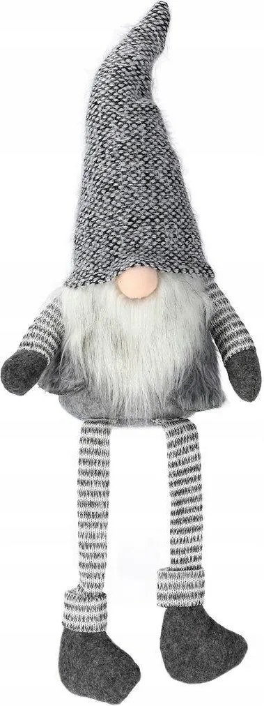 Szürke csíkos 45cm-es ülő plüssfigura