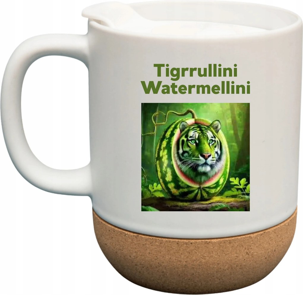 Bögre Fehér Parafa Viral Brainrot Mem Tiktok Tigrrullini Watermellini