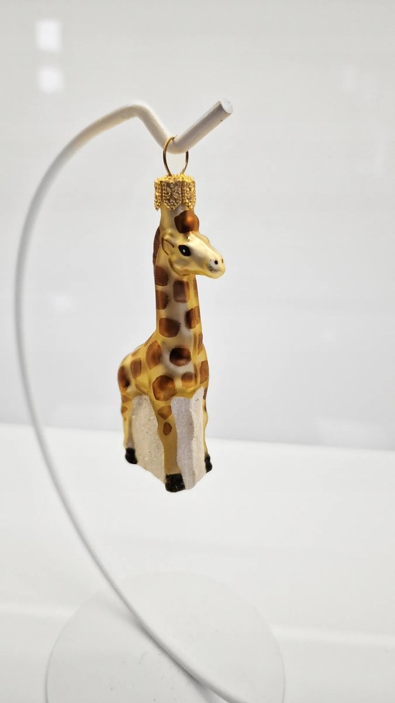 Karácsonyfa gömb üveg alakú zsiráf állatok