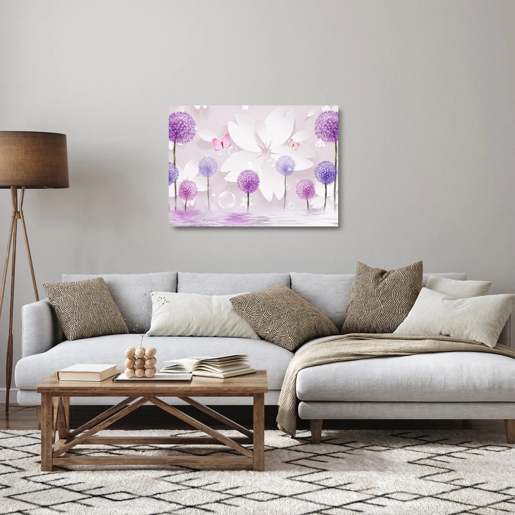 Kép - A virágok folyóján (üvegen) (70x50 cm)