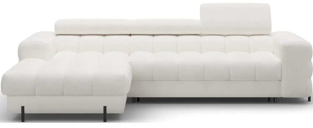 Krémszínű buklé kinyitható-tárolóhelyes sarokkanapé (bal oldali-heverő résszel) Felro – ELTAP