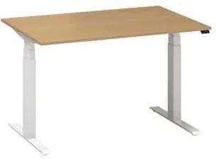 Alfa Office  Alfa Up állítható magasságú irodai asztal fehér lábazattal, 120 x 80 x 61,5-127,5 cm, vadkörte mintázat%