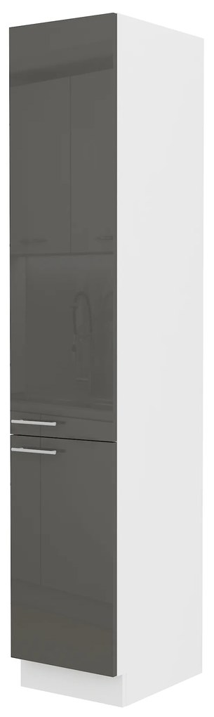 Élelmiszer szekrény Lavera 40 DK 210 2F (fehér + fényes szürke). 1032429