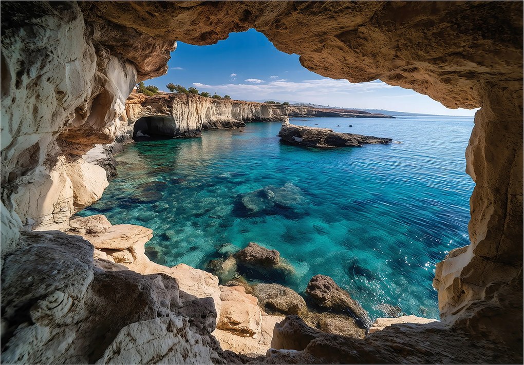 Fotótapéta Barlang 3D Óceán Tájkép Falra Hálószoba Nappali 350x250