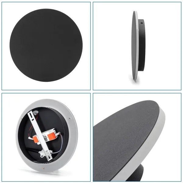 Aigostar - LED Fali lámpa LED/12W/230V 6500K 25 cm fekete