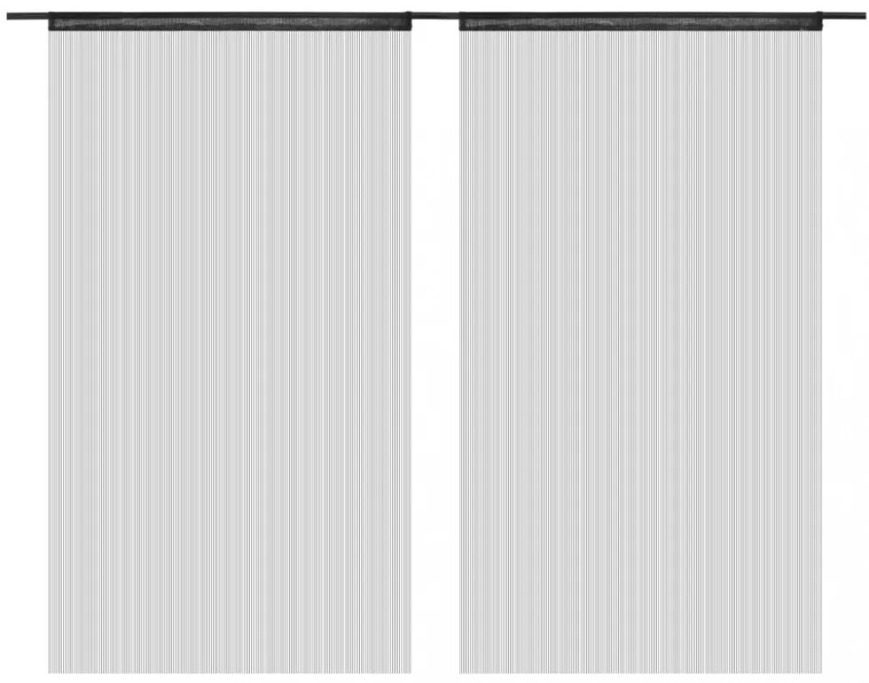 2 db fekete zsinórfüggöny 140 x 250 cm