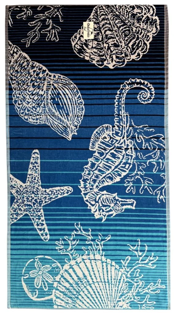 Ischia kék strandtörölköző