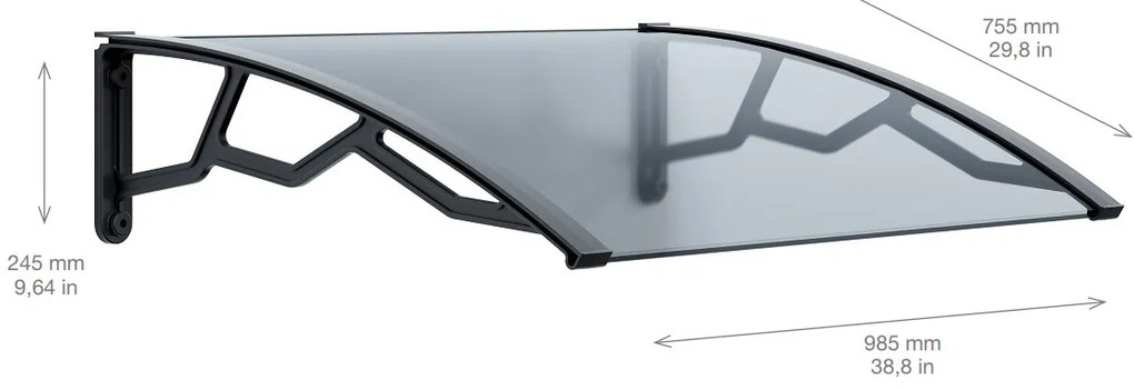 ARTPLAST Bejárati előtető 80x100cm, átlátszó