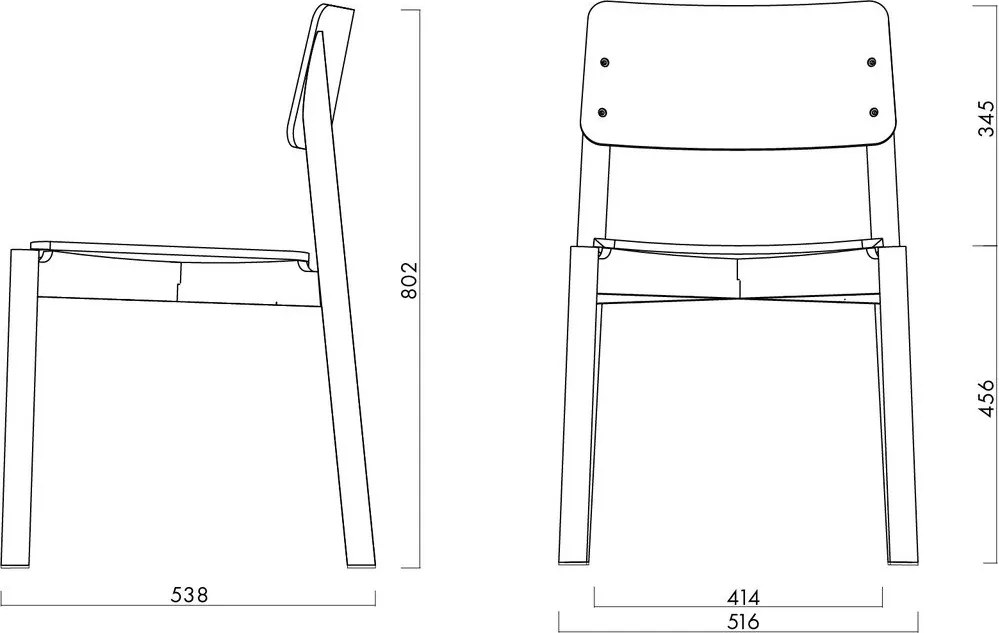 Fekete rakásolható étkezőszék Wem – noo.ma