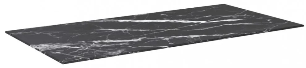 fekete edzett üveg asztallap márványdizájnnal 100 x 50 cm 6 mm