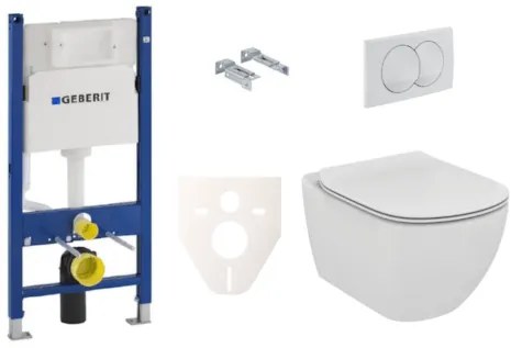 Ideal Standard TESI fali WC szett + Geberit Duofix modul Delta 20 fehér nyomólappal SIKOGES5F0